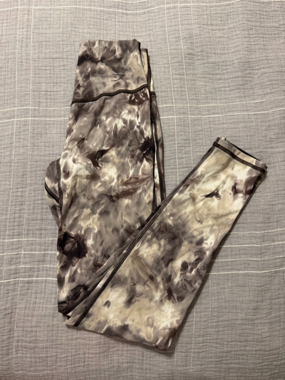 Gymshark Elevate Compression Leggings Womens Cement Brown Spray Dye